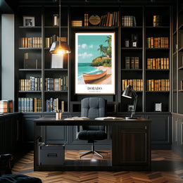 Tropical Beach Scene: Dorado, Puerto Rico Travel Poster PosterGoat