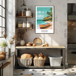 Tropical Beach Scene: Dorado, Puerto Rico Travel Poster PosterGoat