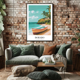 Tropical Beach Scene: Dorado, Puerto Rico Travel Poster PosterGoat
