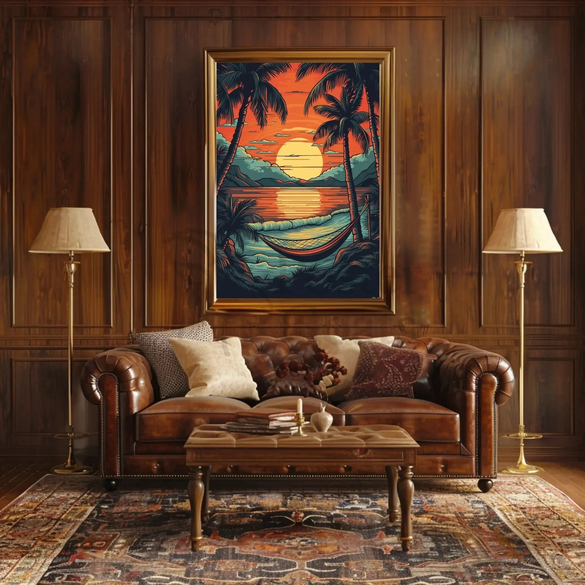 Tropical Beach Sunset Getaway Travel Poster PosterGoat