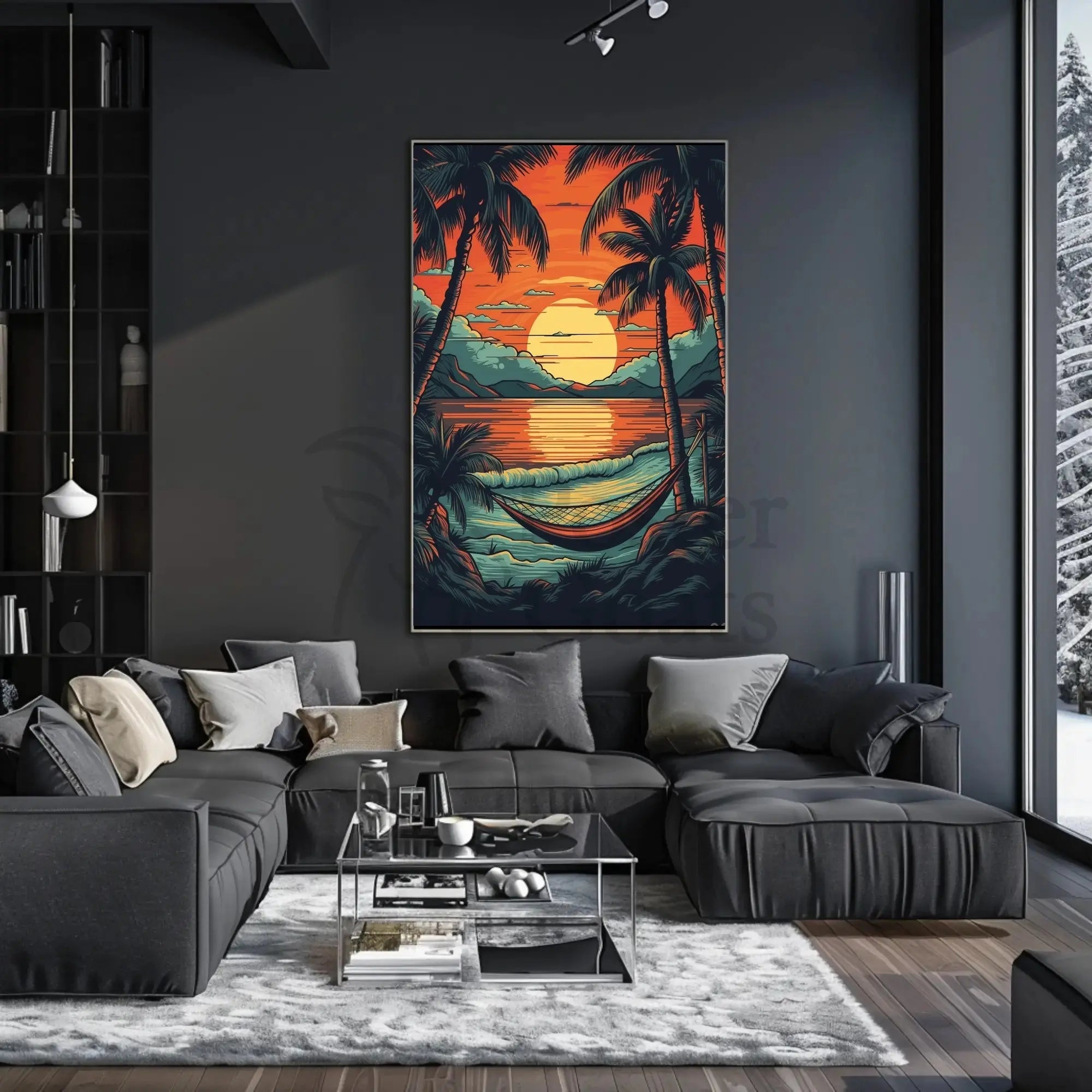 Tropical Beach Sunset Getaway Travel Poster PosterGoat