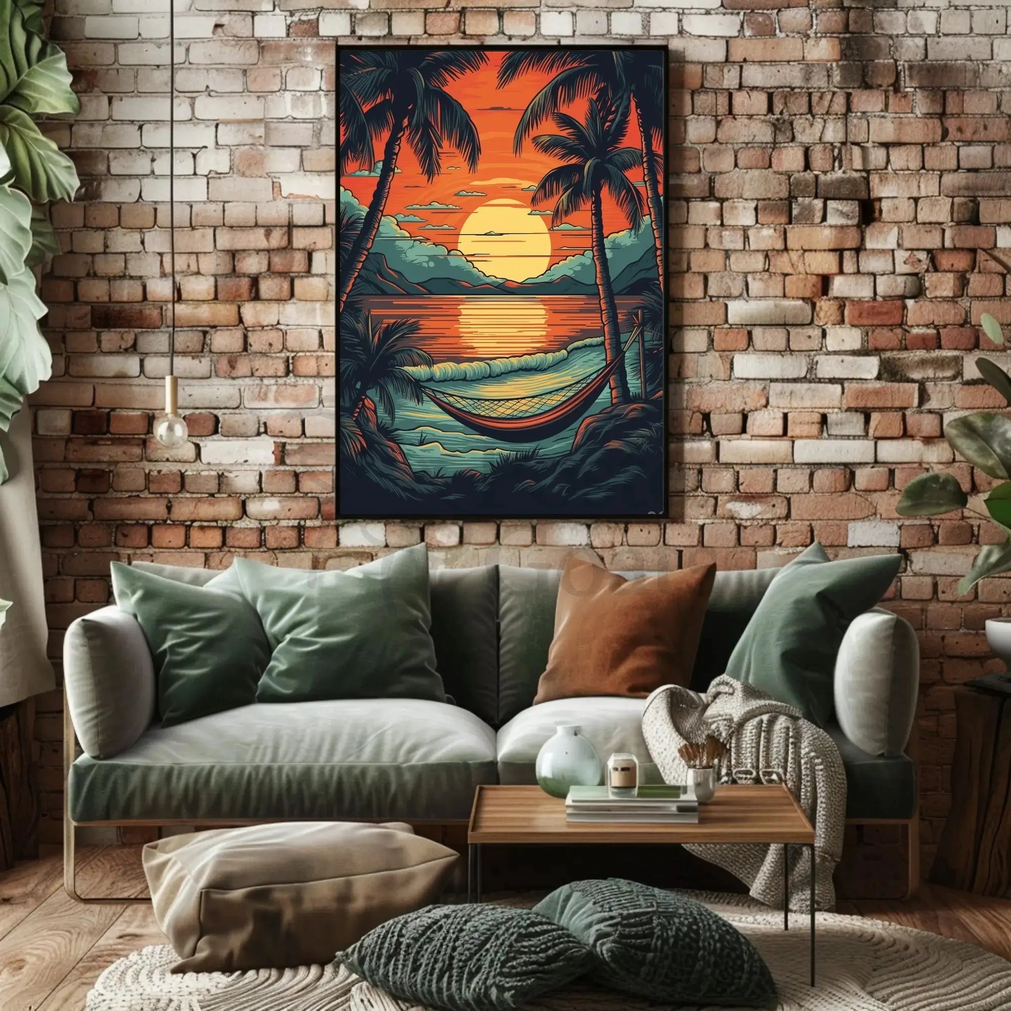 Tropical Beach Sunset Getaway Travel Poster PosterGoat