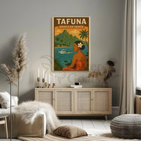 Tropical Escape in Tafuna Travel Poster PosterGoat
