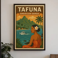 Tropical Escape in Tafuna Travel Poster PosterGoat