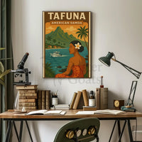 Tropical Escape in Tafuna Travel Poster PosterGoat