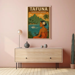 Tropical Escape in Tafuna Travel Poster PosterGoat