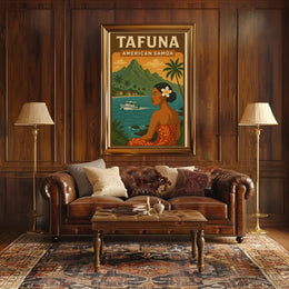 Tropical Escape in Tafuna Travel Poster PosterGoat