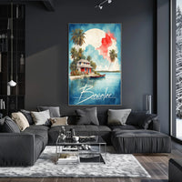 Tropical Getaway Watercolor: Bacalar Travel Poster PosterGoat