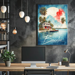 Tropical Getaway Watercolor: Bacalar Travel Poster PosterGoat