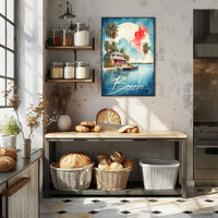Tropical Getaway Watercolor: Bacalar Travel Poster PosterGoat
