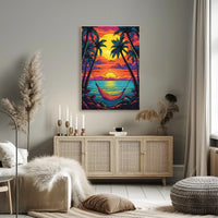Tropical Hammock at Sunrise Travel Poster PosterGoat