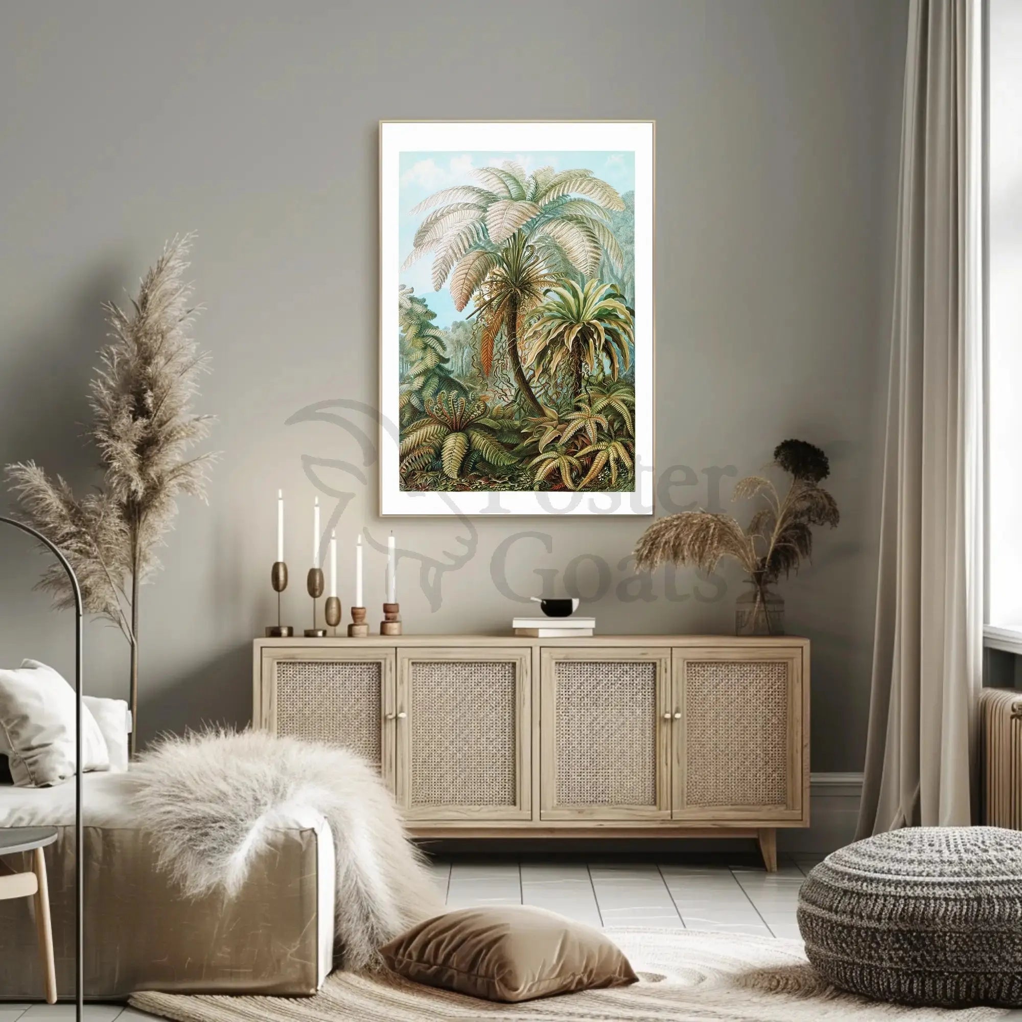 Tropical Jungle Ferns in Botanical Art National Park Poster PosterGoat