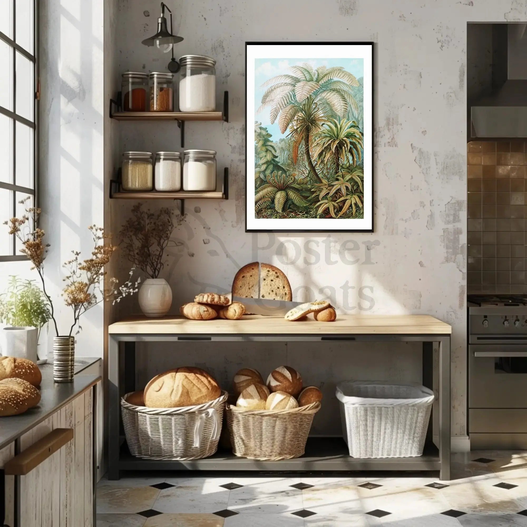 Tropical Jungle Ferns in Botanical Art National Park Poster PosterGoat