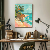 Tropical Leopard Adventure Art Print - Animal Poster PosterGoat