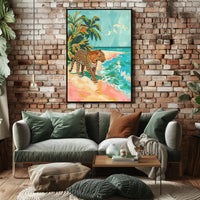 Tropical Leopard Adventure Art Print - Animal Poster PosterGoat