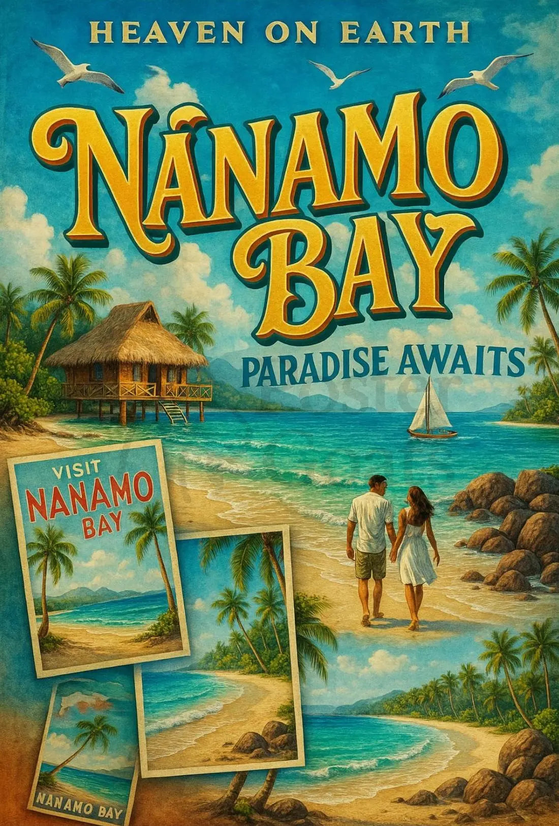 Tropical Paradise Awaits Vintage Travel Poster PosterGoat