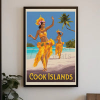 Tropical Paradise Cook Islands Vintage Travel Poster PosterGoat