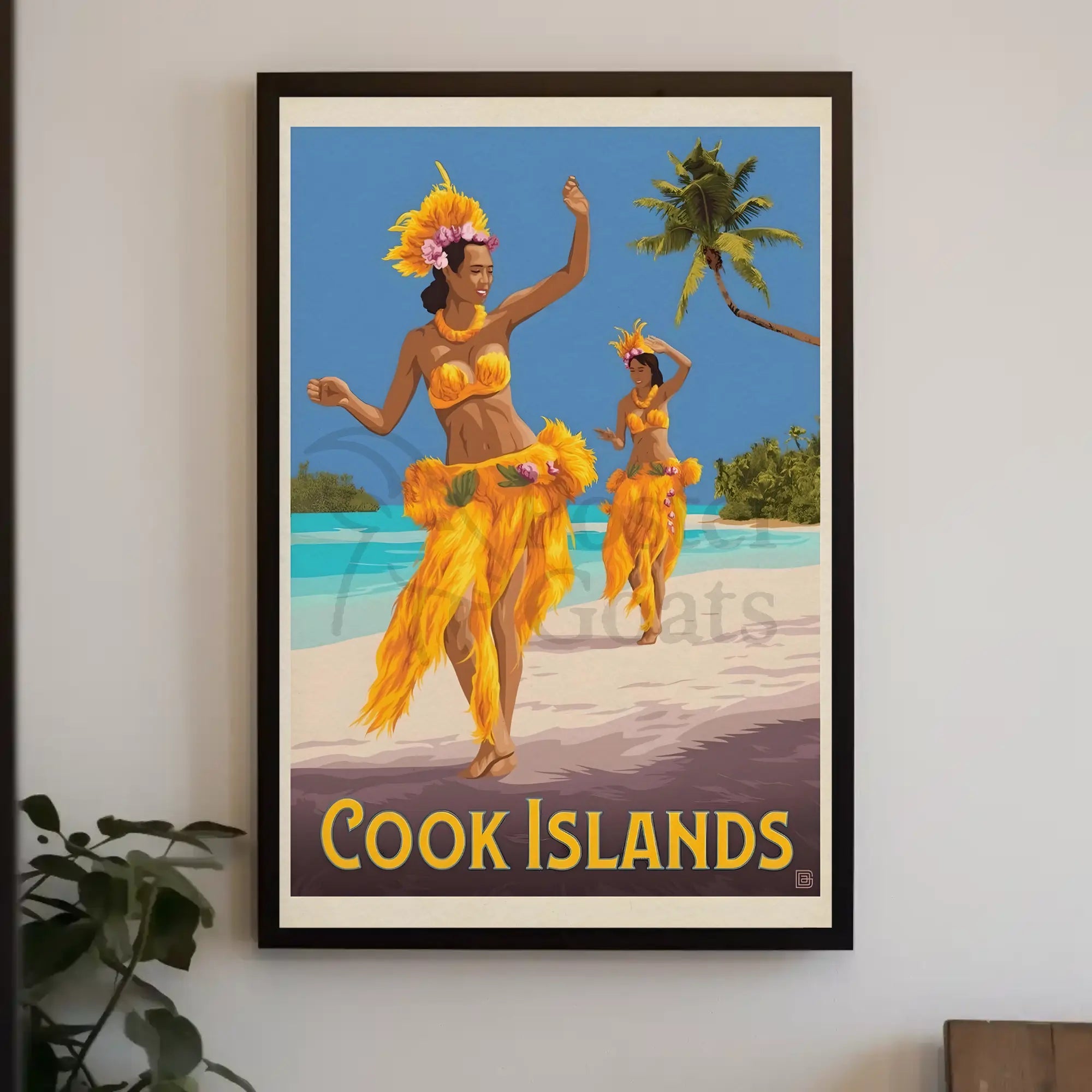 Tropical Paradise Cook Islands Vintage Travel Poster PosterGoat