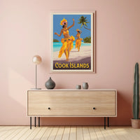 Tropical Paradise Cook Islands Vintage Travel Poster PosterGoat