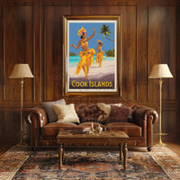 Tropical Paradise Cook Islands Vintage Travel Poster PosterGoat