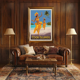 Tropical Paradise Cook Islands Vintage Travel Poster PosterGoat