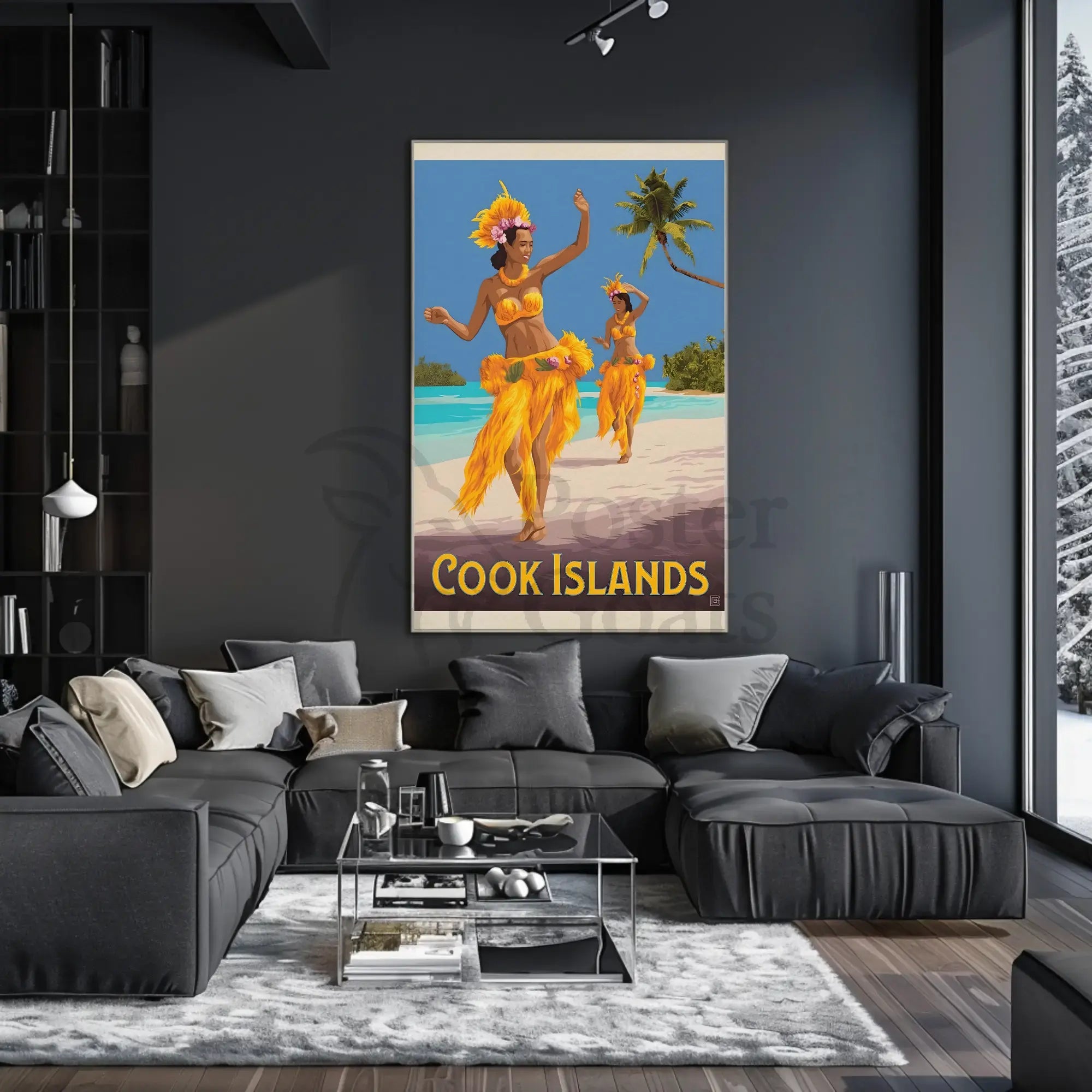 Tropical Paradise Cook Islands Vintage Travel Poster PosterGoat