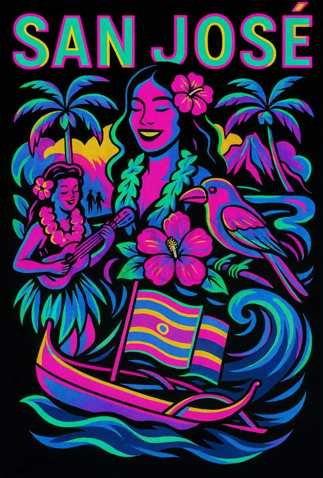 Tropical Paradise Pop Art Travel Poster PosterGoat