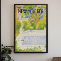 Tropical Poolside Escape Scene Relaxation Travel Poster PosterGoat