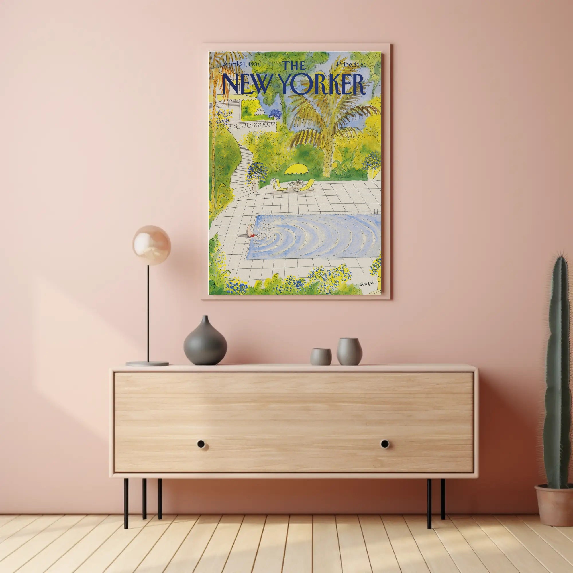 Tropical Poolside Escape Scene Relaxation Travel Poster PosterGoat