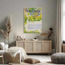 Tropical Poolside Escape Scene Relaxation Travel Poster PosterGoat