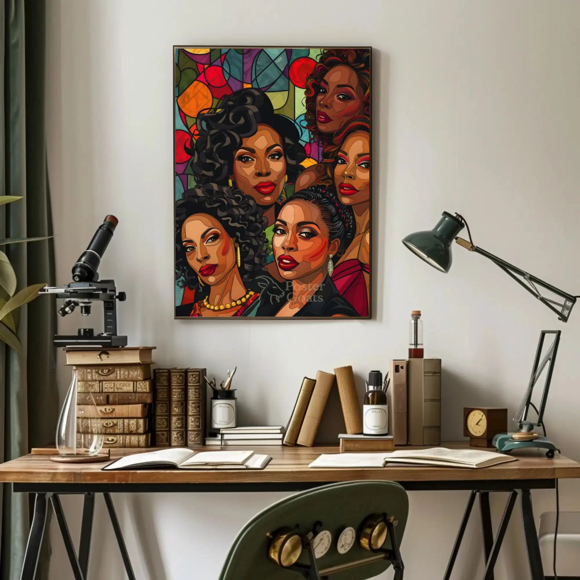 Tropical Reflection Stylized Portrait Artistic Poster PosterGoat