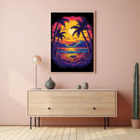 Tropical Relaxation Sunset Scene Artistic Poster PosterGoat