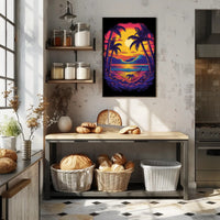 Tropical Relaxation Sunset Scene Artistic Poster PosterGoat