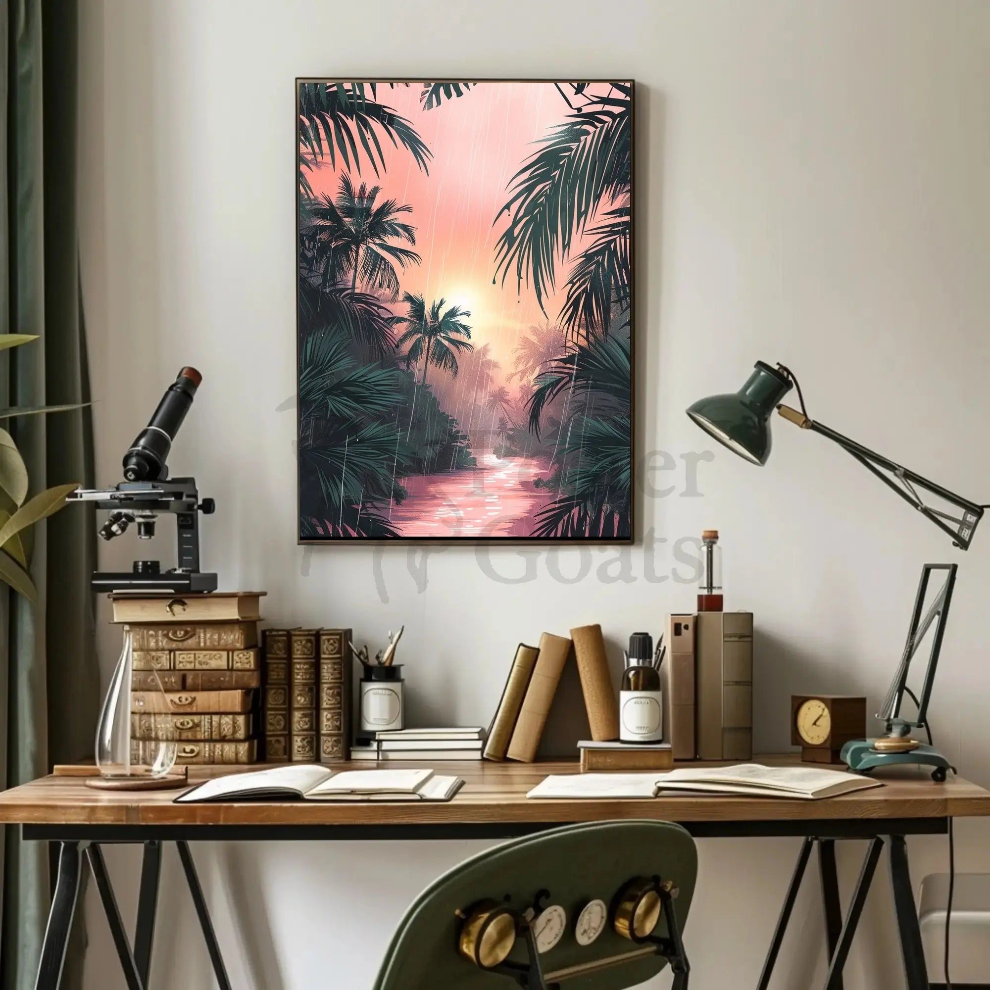 Tropical Sunrise Serenity in Nature Artistic Poster PosterGoat