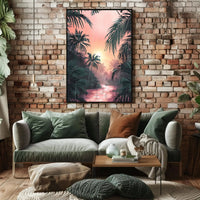 Tropical Sunrise Serenity in Nature Artistic Poster PosterGoat