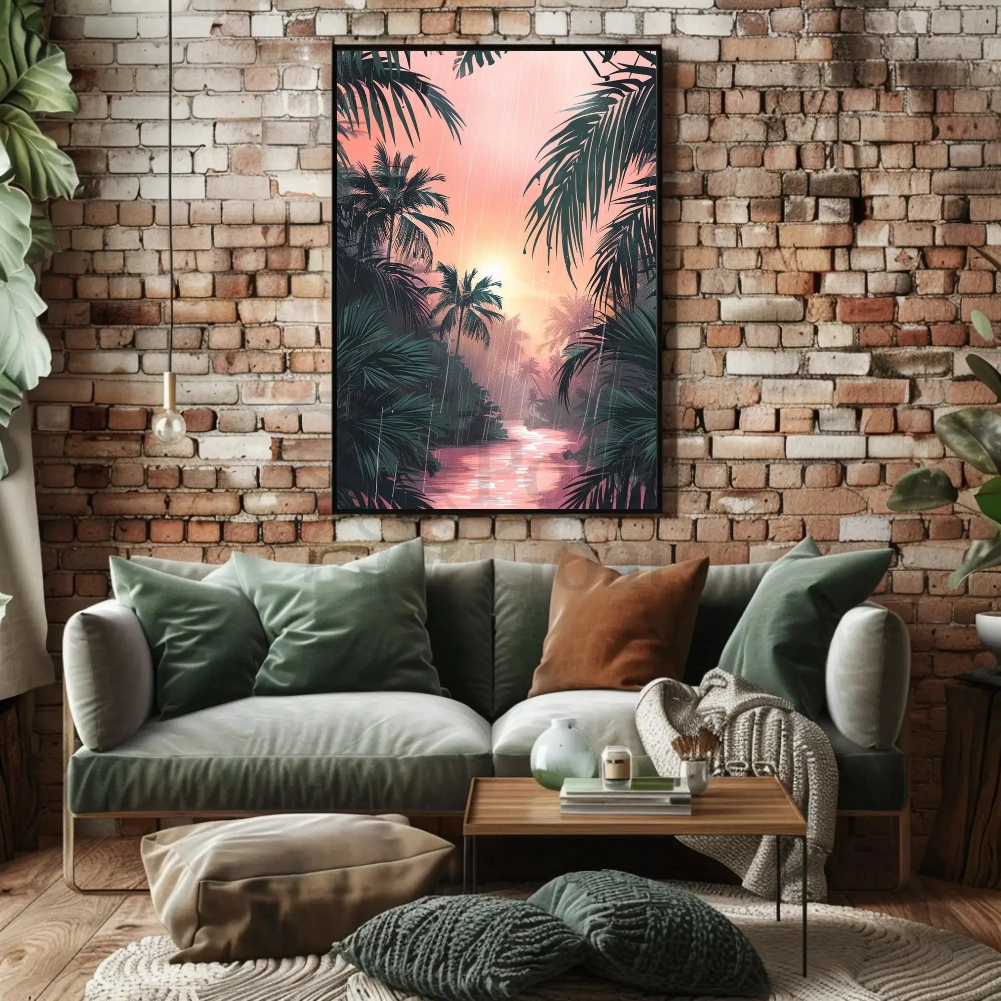 Tropical Sunrise Serenity in Nature Artistic Poster PosterGoat