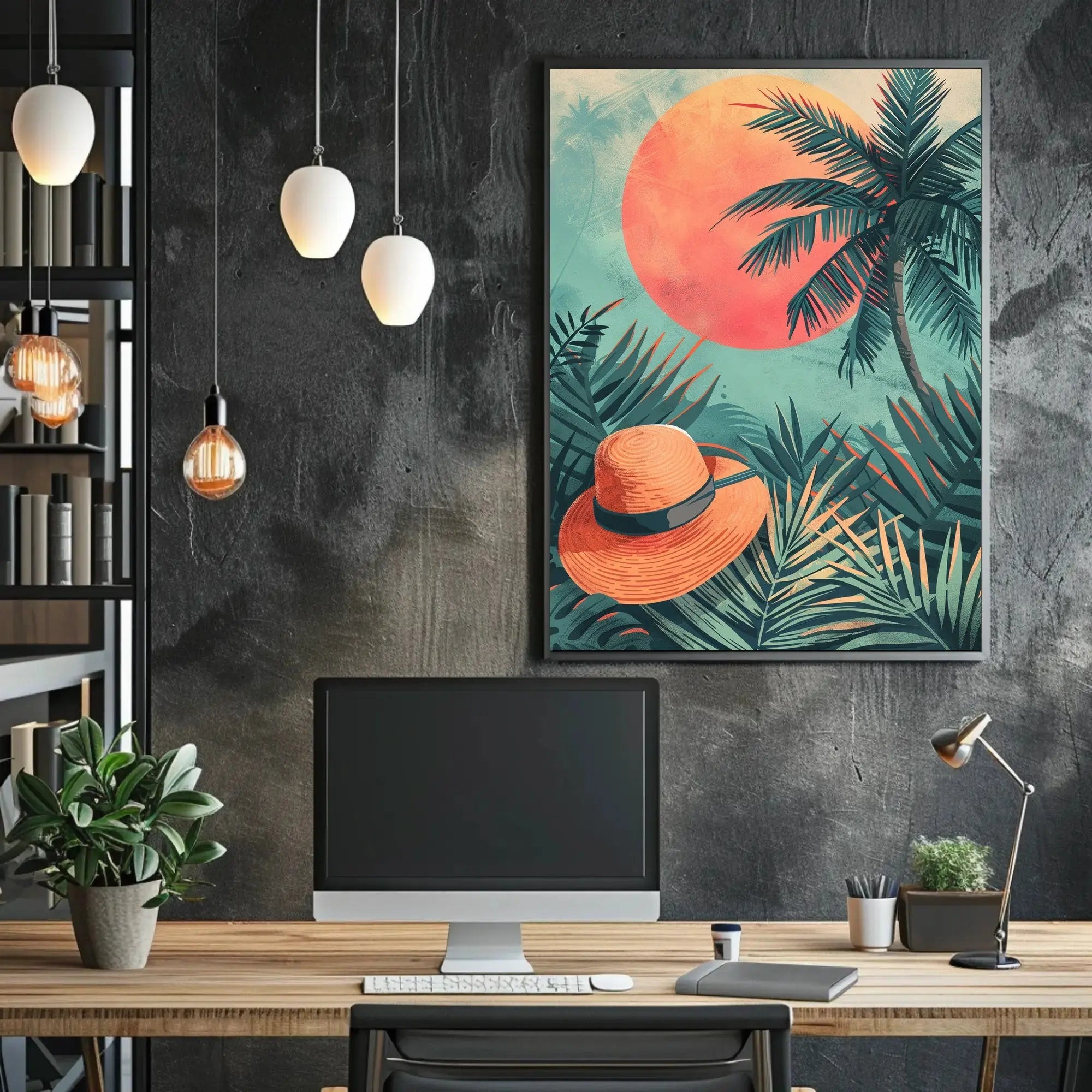 Tropical Sunset Escape Art Print Travel Poster PosterGoat