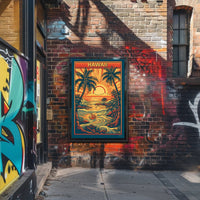Tropical Sunset Over Ocean Travel Poster PosterGoat