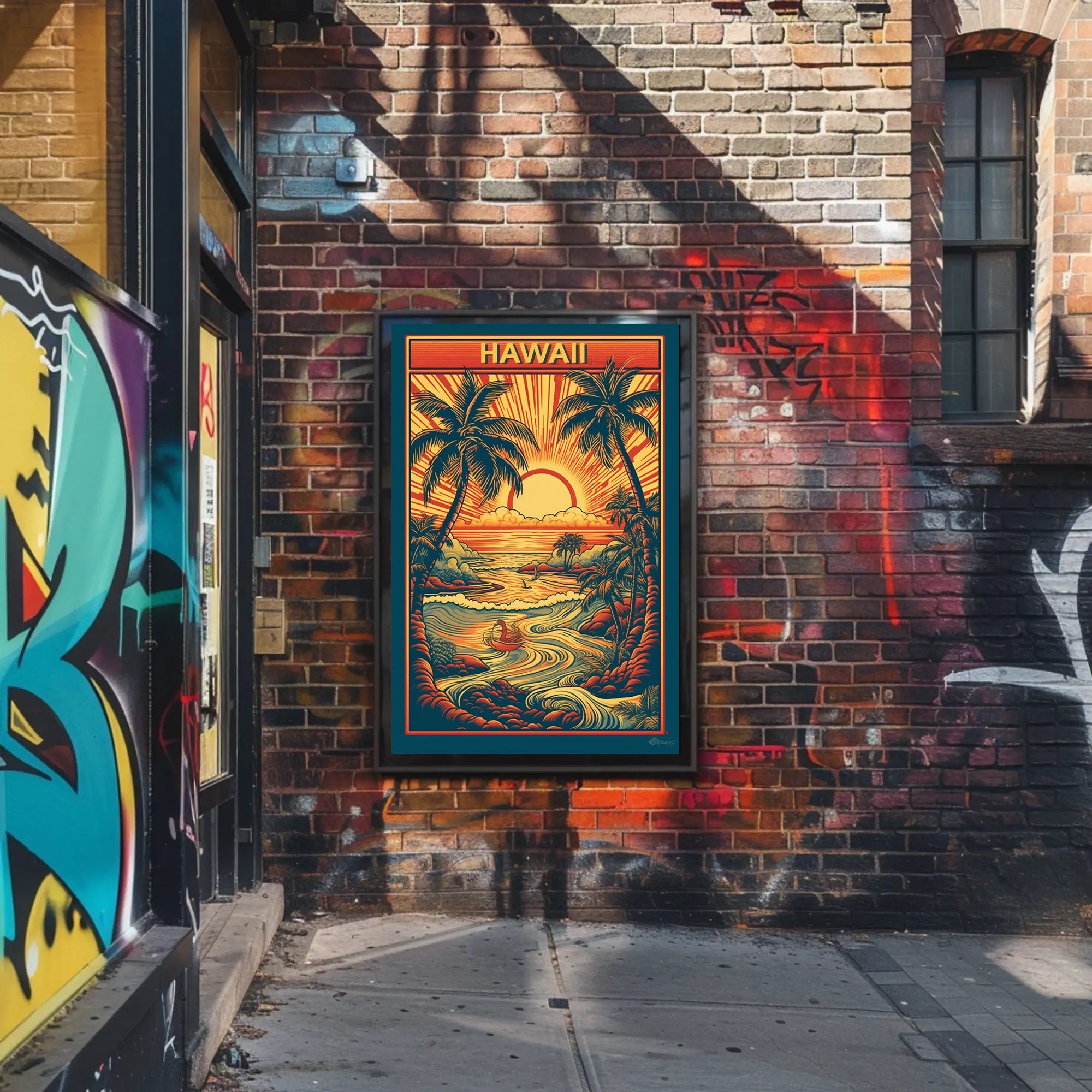 Tropical Sunset Over Ocean Travel Poster PosterGoat