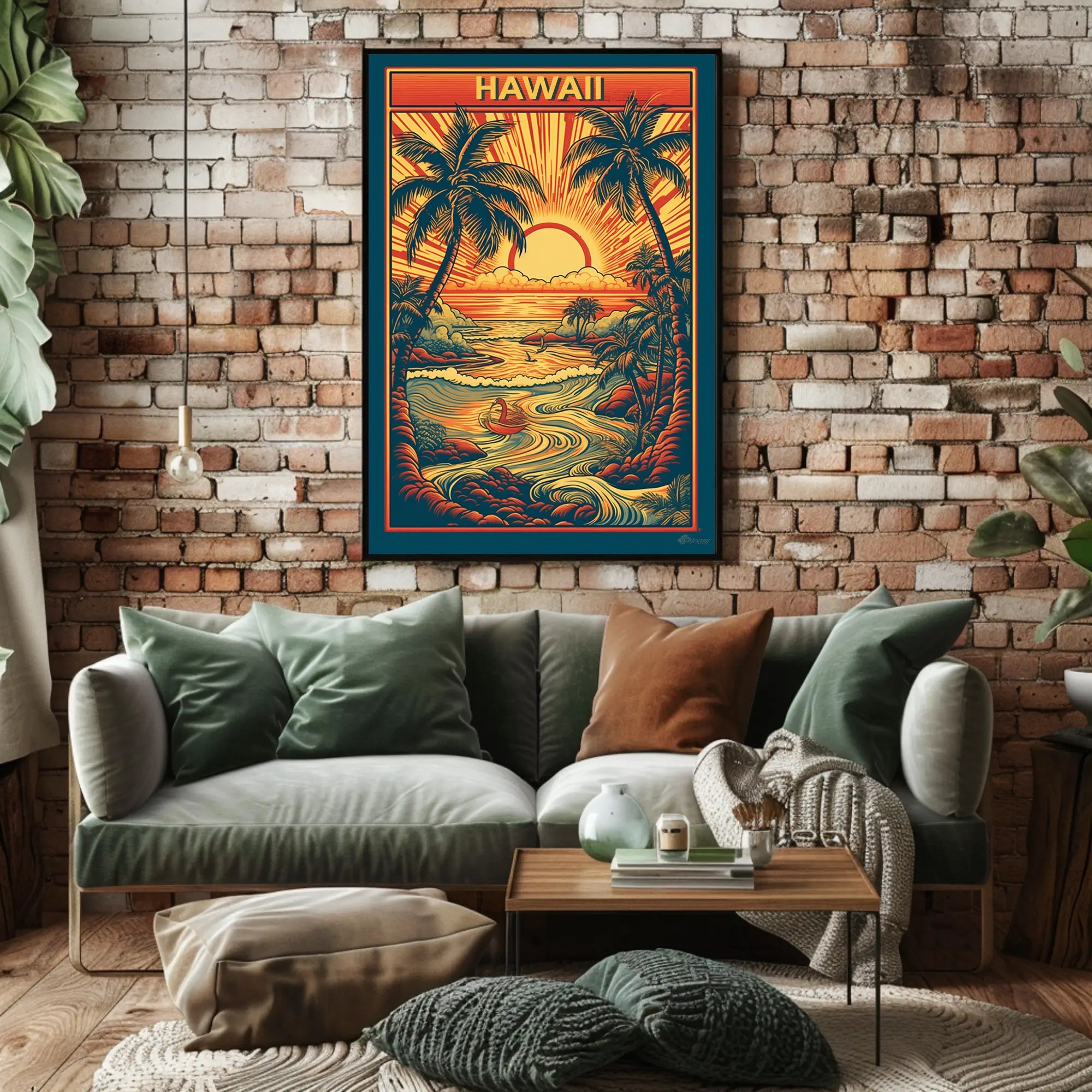 Tropical Sunset Over Ocean Travel Poster PosterGoat