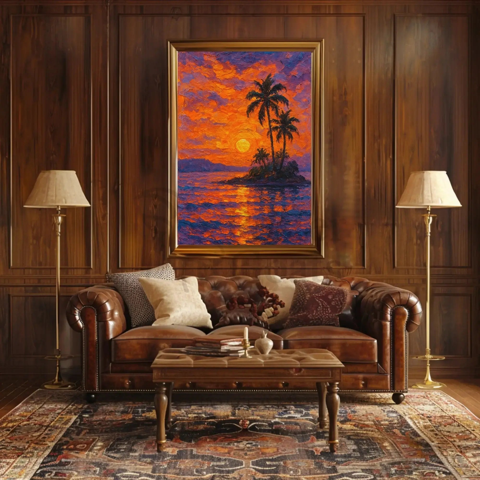 Tropical Sunset Serenity: Abstract, Artistic Poster PosterGoat