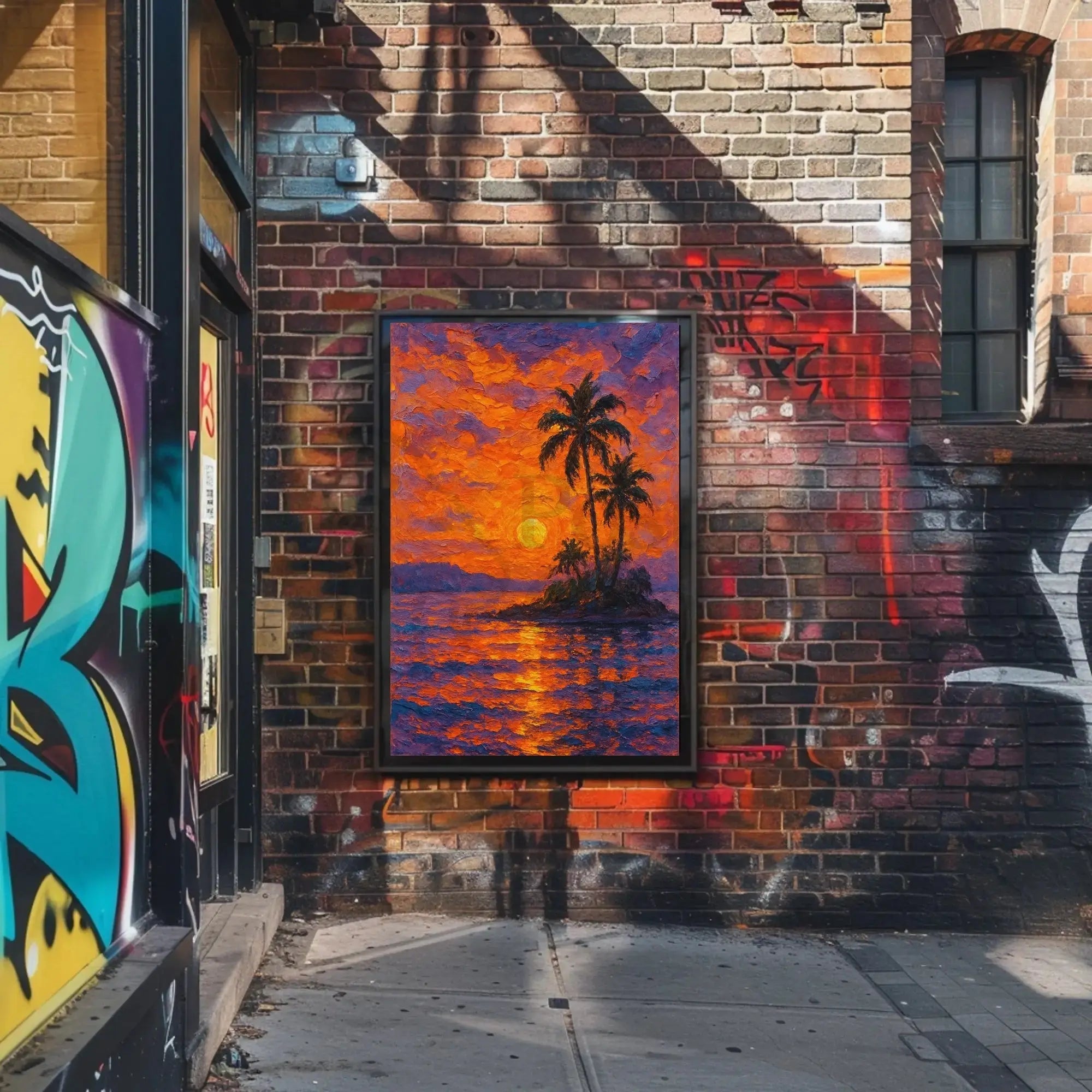 Tropical Sunset Serenity: Abstract, Artistic Poster PosterGoat