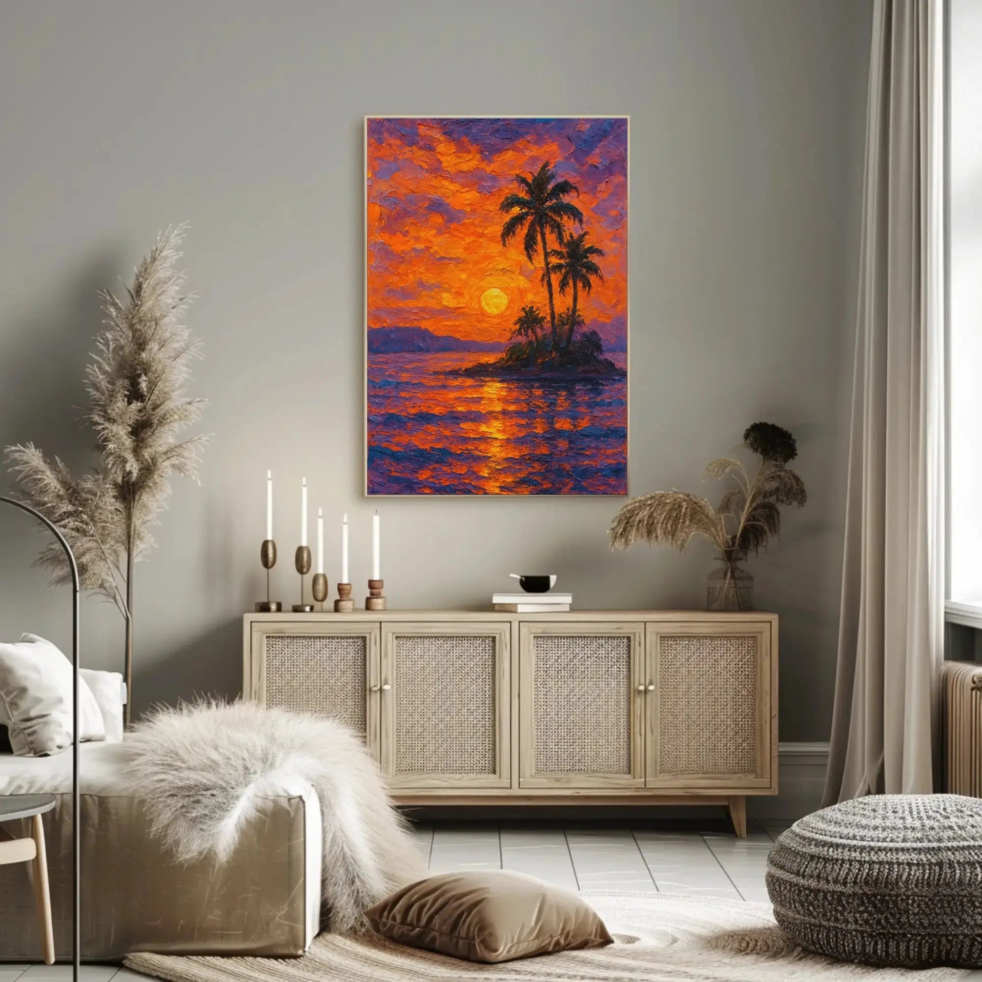 Tropical Sunset Serenity: Abstract, Artistic Poster PosterGoat