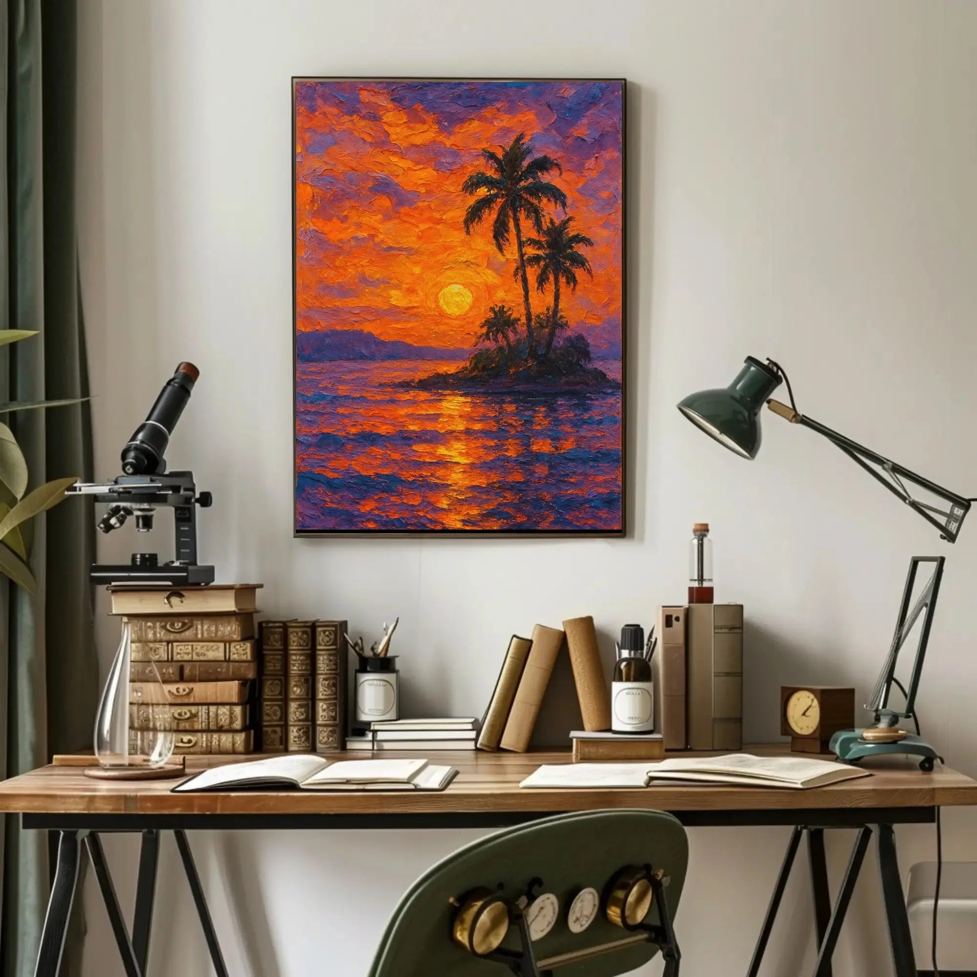Tropical Sunset Serenity: Abstract, Artistic Poster PosterGoat