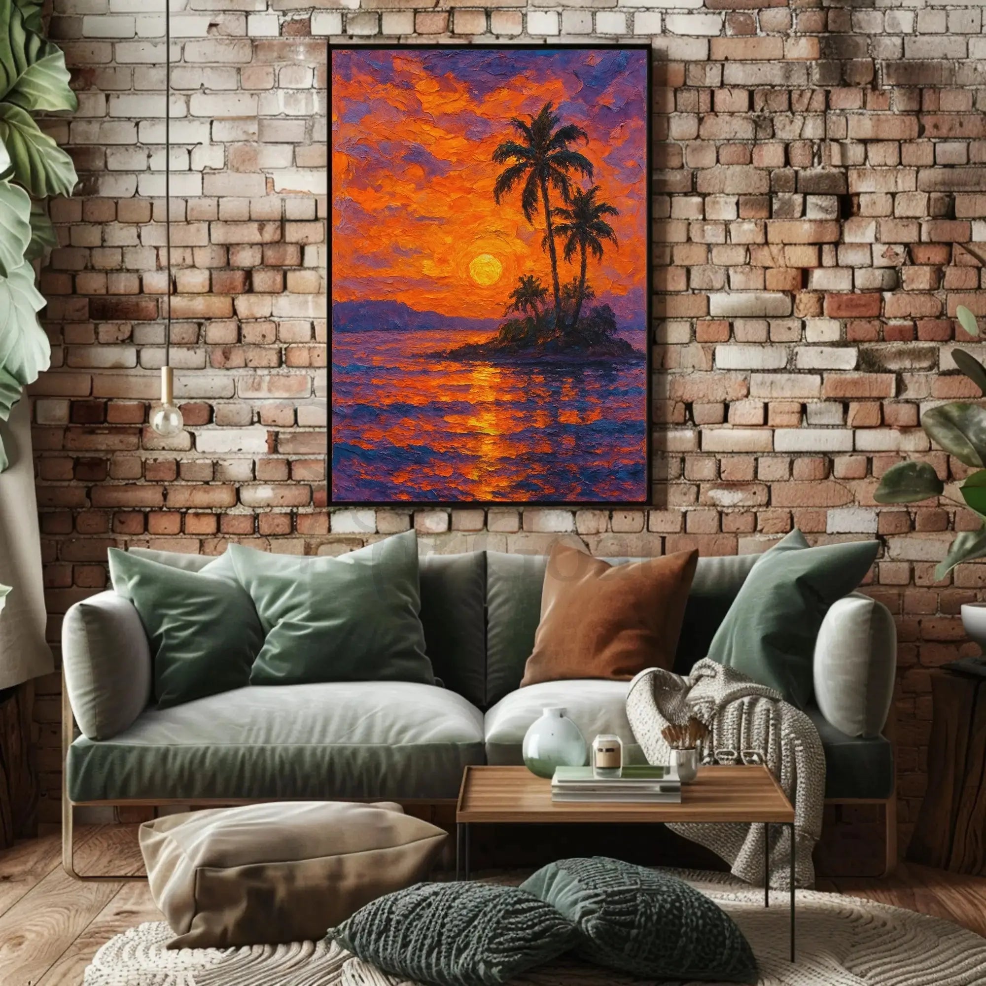 Tropical Sunset Serenity: Abstract, Artistic Poster PosterGoat