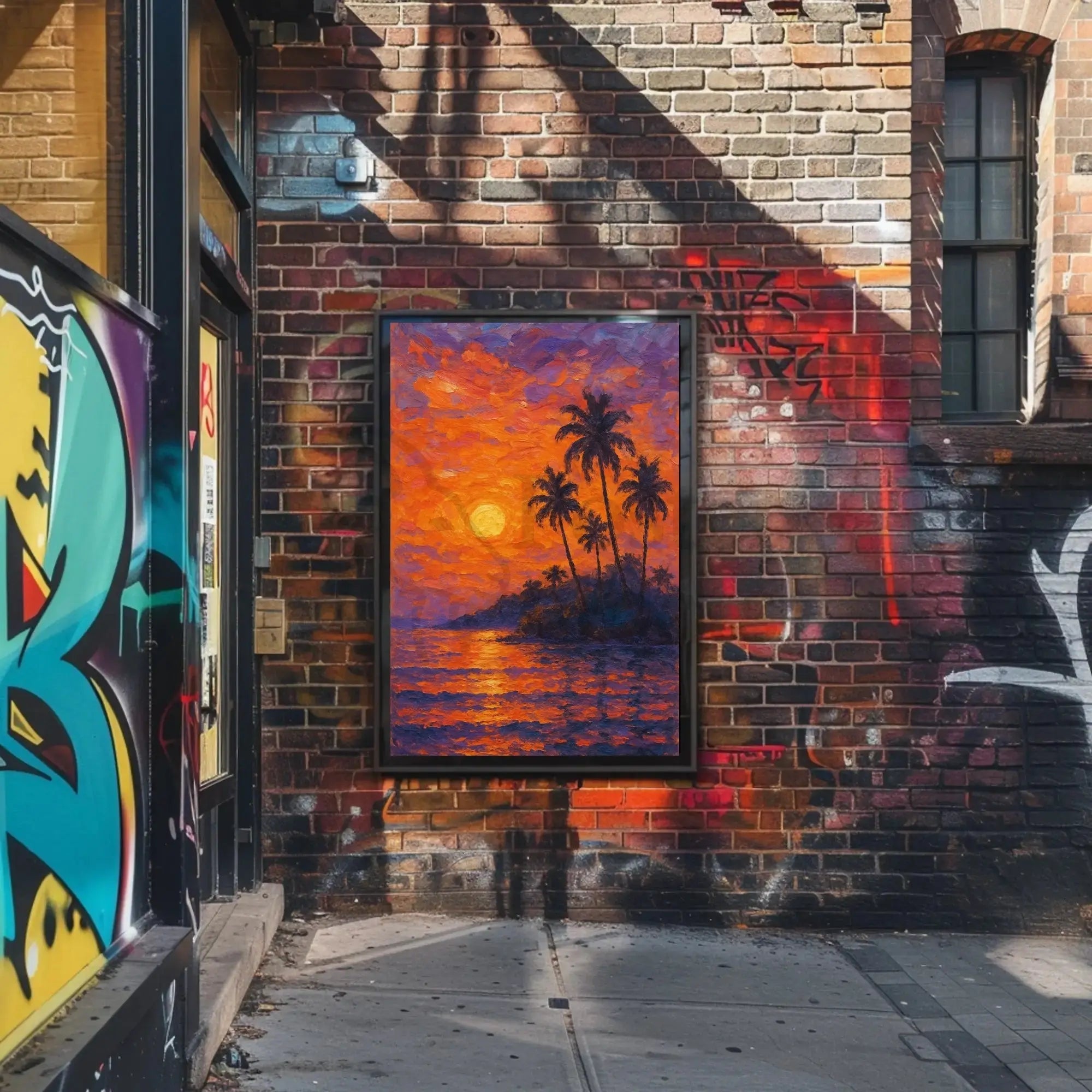 Tropical Sunset Tranquility: Artistic Travel Poster PosterGoat