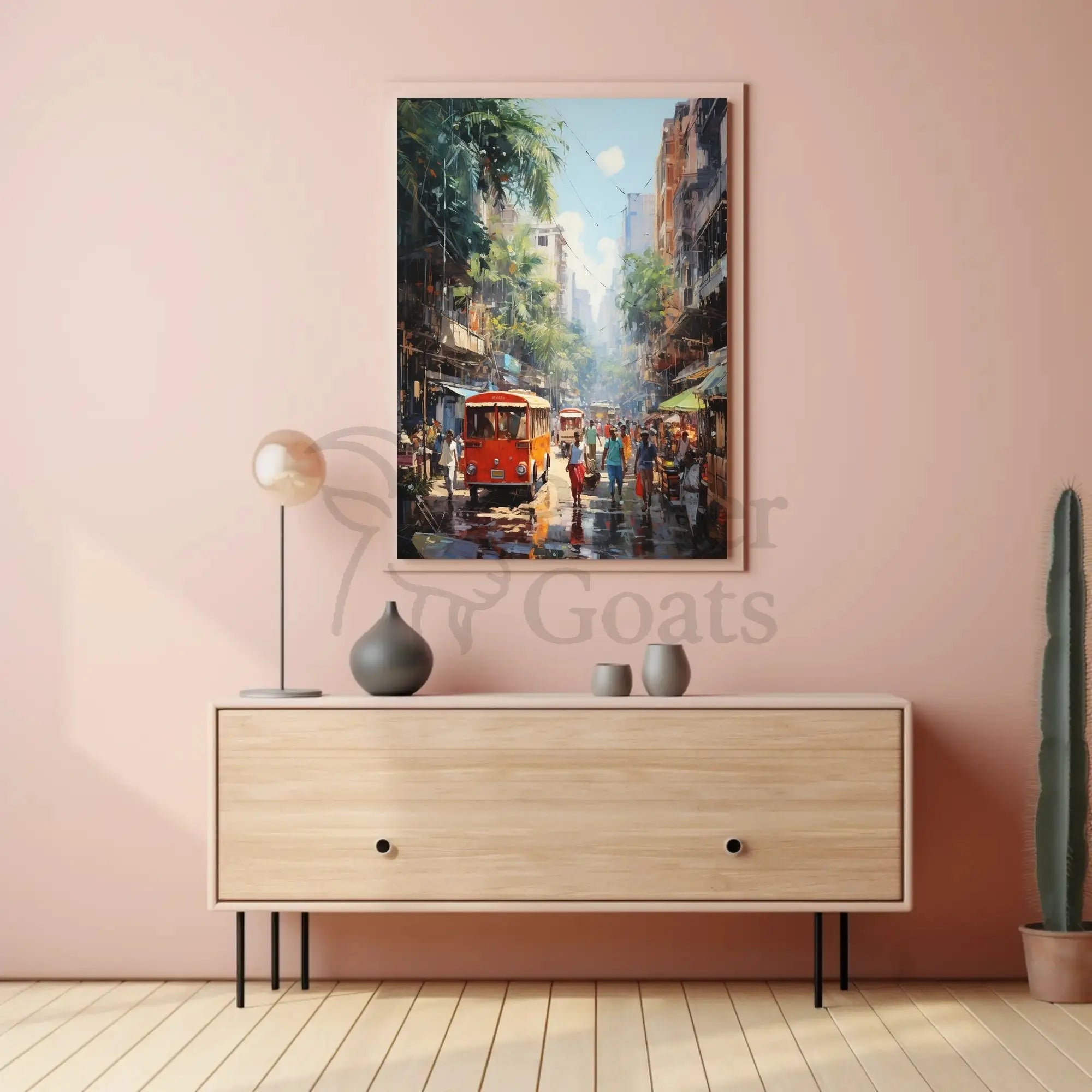 Tropical Urban Life Street Scene: Cultural or Heritage Poster PosterGoat