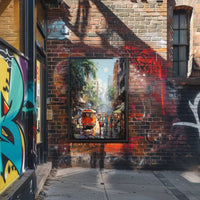 Tropical Urban Life Street Scene: Cultural or Heritage Poster PosterGoat