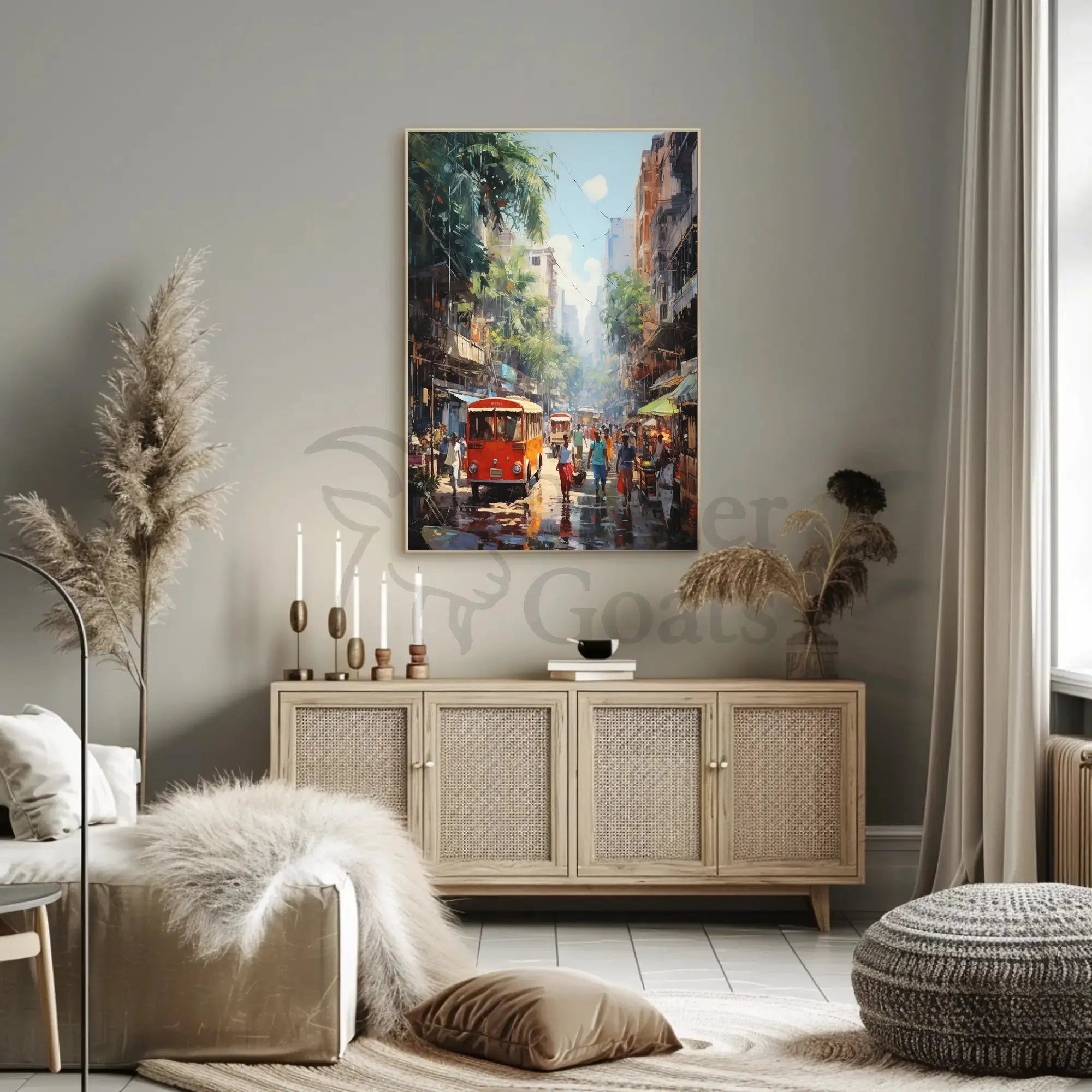 Tropical Urban Life Street Scene: Cultural or Heritage Poster PosterGoat
