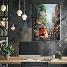 Tropical Urban Life Street Scene: Cultural or Heritage Poster PosterGoat
